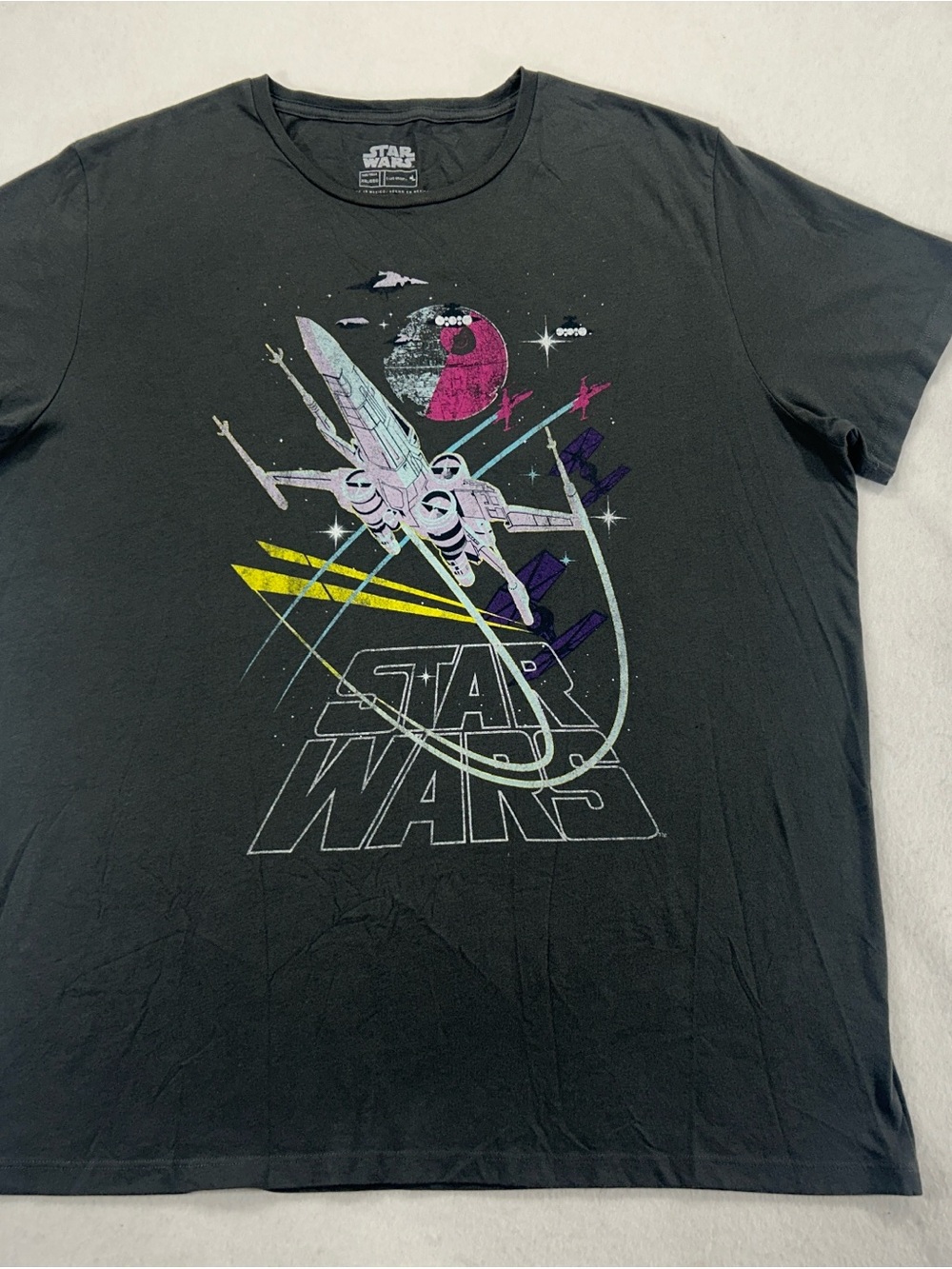 Star Wars Gray T shirt Size 2xl X Wing Fighter Death Star